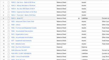 Chart of Accounts without mck